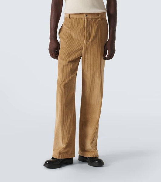 Cotton corduroy straight pants