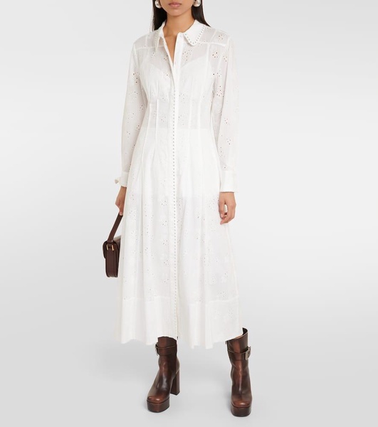 Embroidered Ease cotton shirt dress