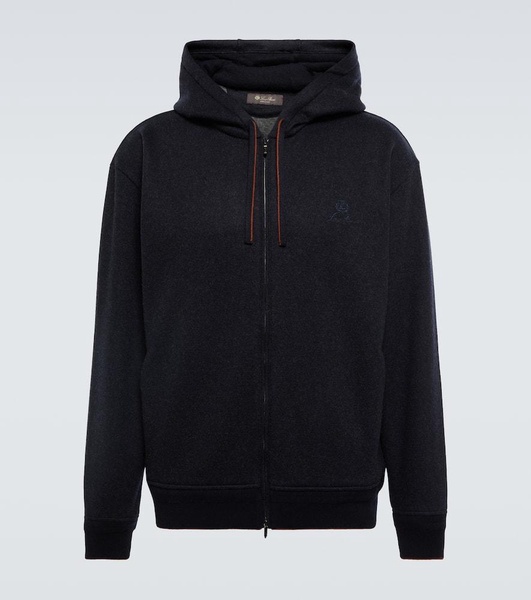 Zipped cashmere-blend hoodie