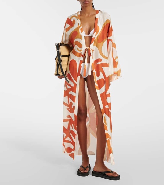 Algae printed beach cover-up