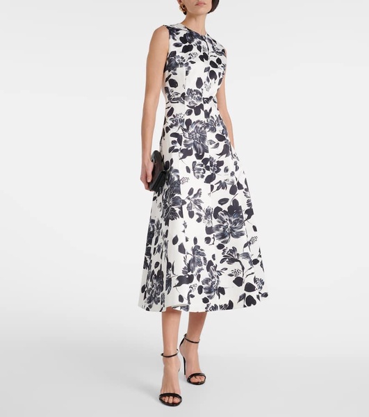 Mara floral twill midi dress