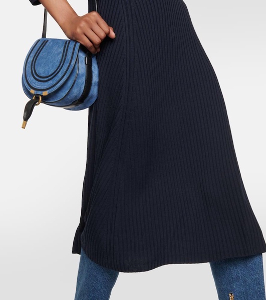 Ribbed-knit wool maxi dress