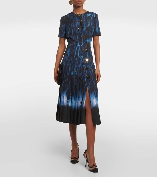 Myrtle printed pleated midi dress 