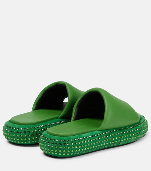 Embellished leather slides