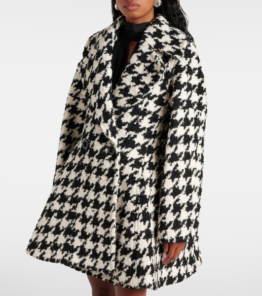 Houndstooth double-breasted coat