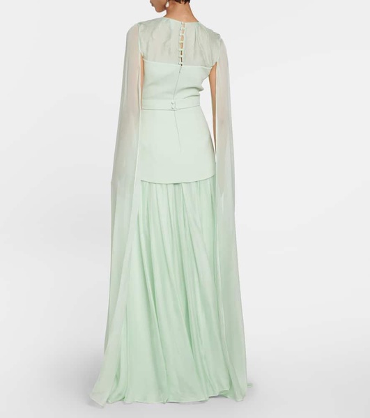 Gloria silk and crêpe gown