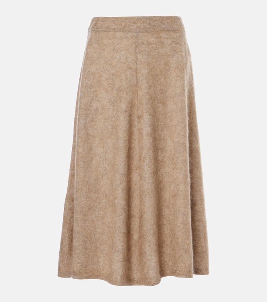 Wool and cashmere-blend midi skirt