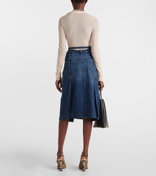 Denim wrap skirt