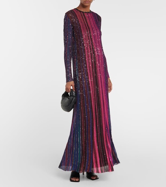 Knitted lamé maxi dress