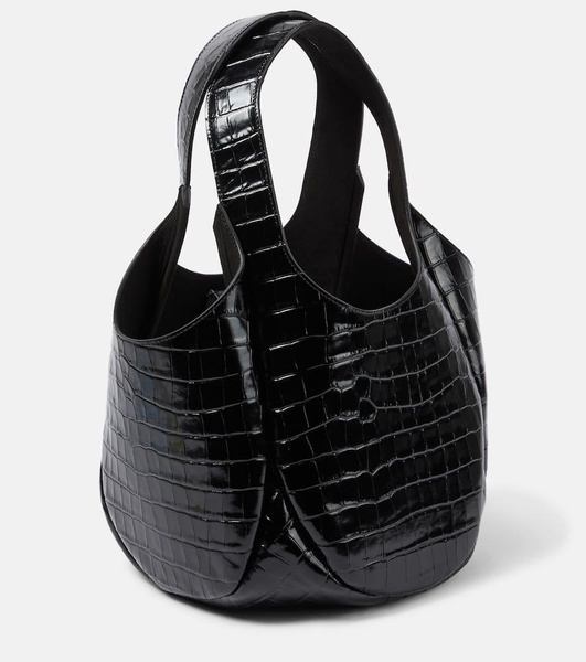 Croco leather bucket bag