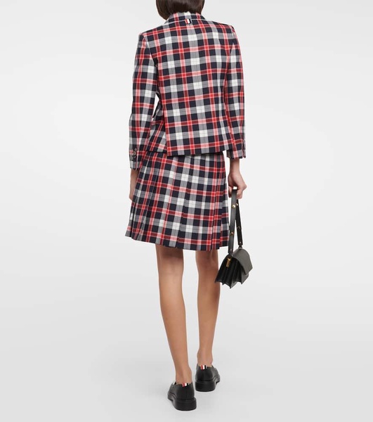 Tartan wool-blend blazer