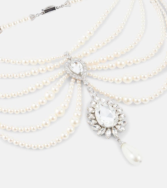 Embellished faux pearl necklace