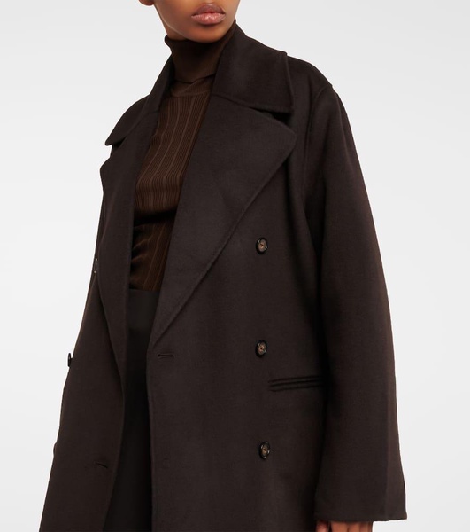 Double-breasted wool peacoat