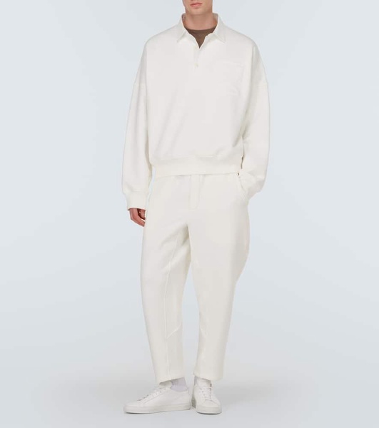 Dende cotton-blend terry polo sweatshirt