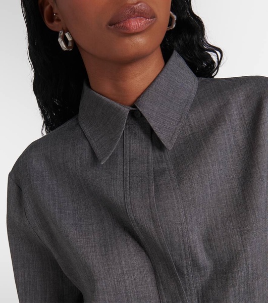 Belted wool shirt