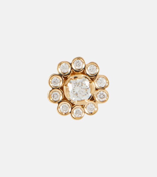 Soleil de Fleur 18kt gold single earring with diamonds