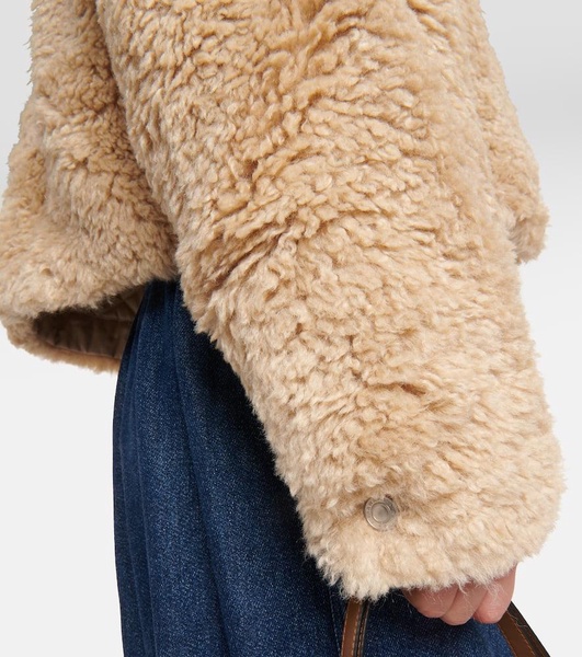 Cropped faux shearling jacket 