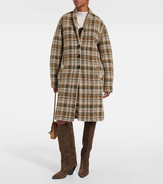 Gabriel checked wool-blend overcoat