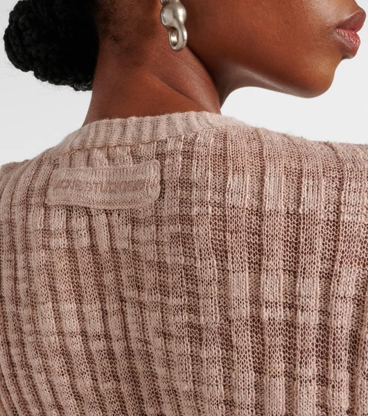 Linen-blend cardigan