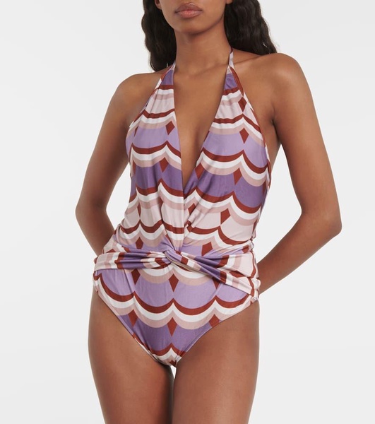 Vintage Waves printed swimsuit 