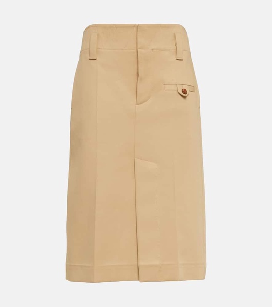 Cotton canvas pencil skirt