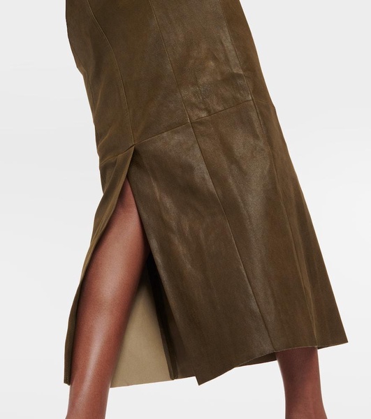 Beth leather midi skirt 