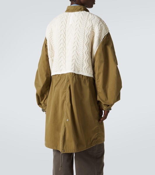 Aran wool-trimmed cotton jacket