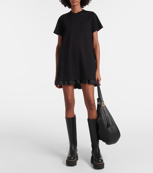 Layered cotton T-shirt dress