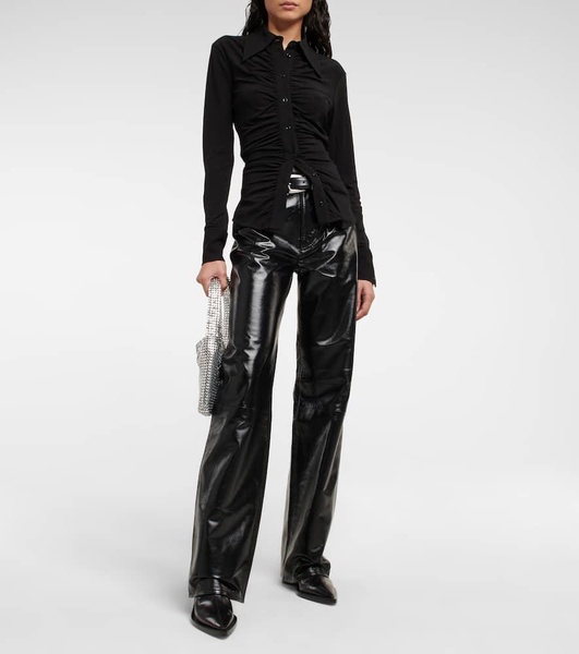 Paloma high-rise wide-leg leather pants