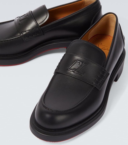 Monogram leather loafers