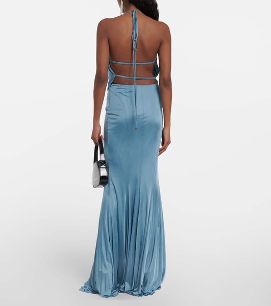 Open-back satin gown