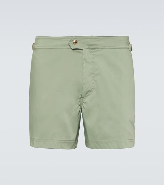 Compact poplin swim trunks