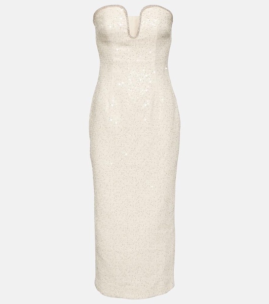 Bridal sequined bouclé midi dress