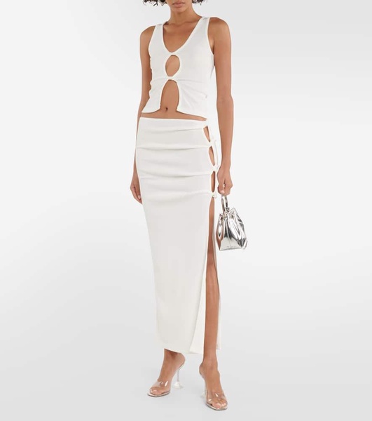 Cutout jersey maxi skirt