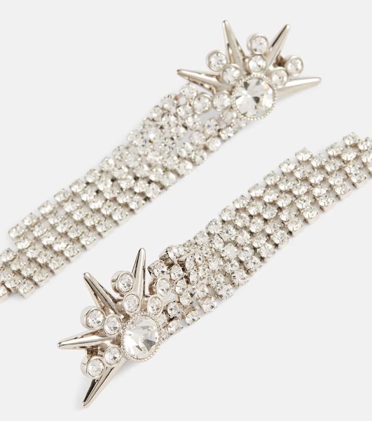 Crystal-embellished drop earrings