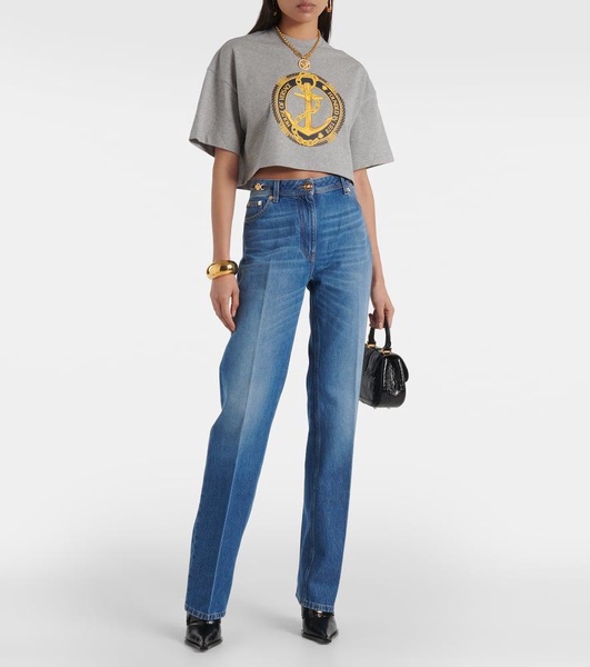 High-rise straight jeans