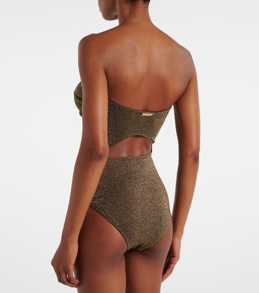 Anya cutout lamé swimsuit