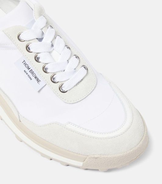 Alumni Trainer suede-trimmed sneakers