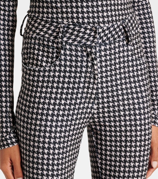 Houndstooth high-rise slim pants