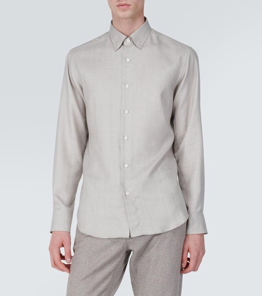 Silk, cashmere, and linen shirt