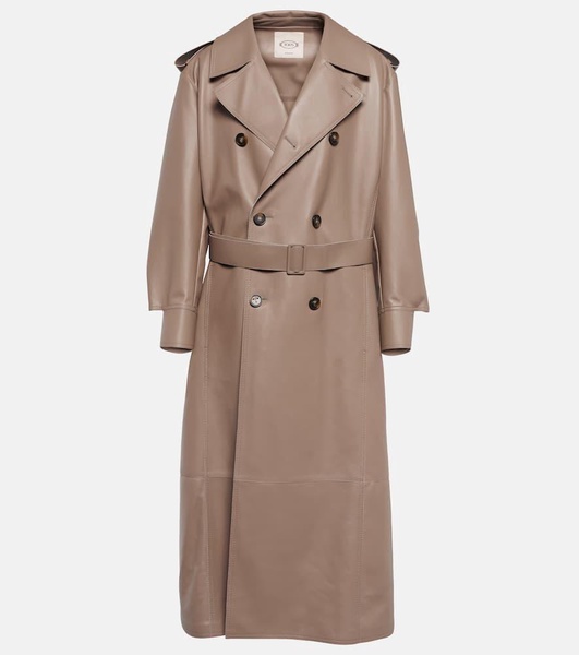 Leather trench coat