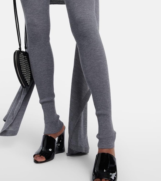 High-rise cashmere and silk leggings