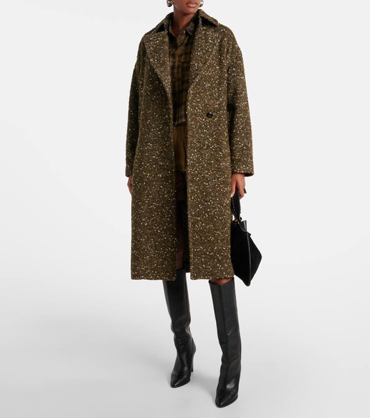 Horia wool-blend wrap coat