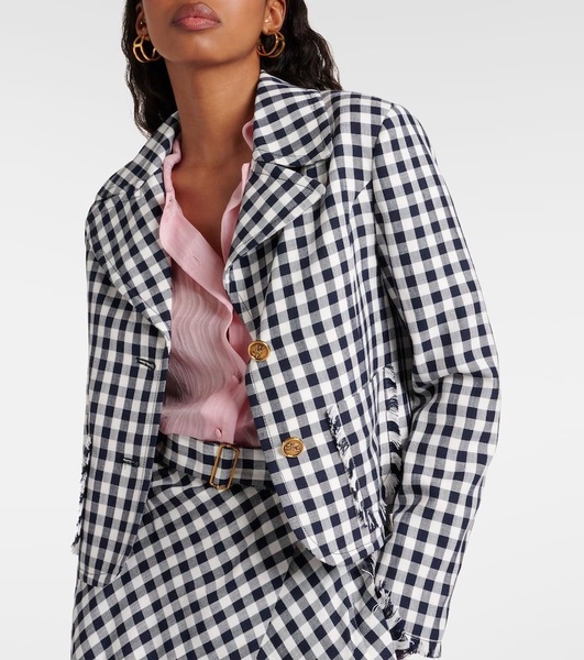 Gingham cropped blazer