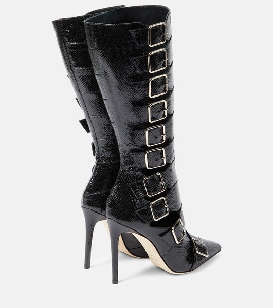 Tyra 105 snake-effect leather boots