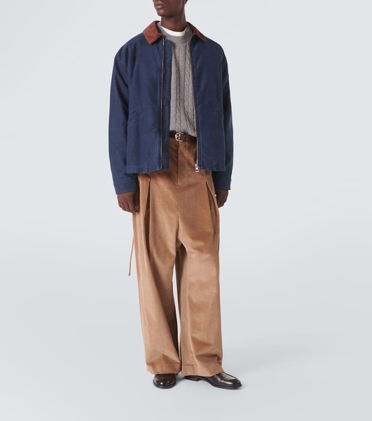 Corduroy-trimmed cotton jacket