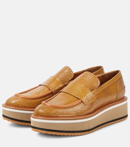 Bahati croc-effect leather platform loafers