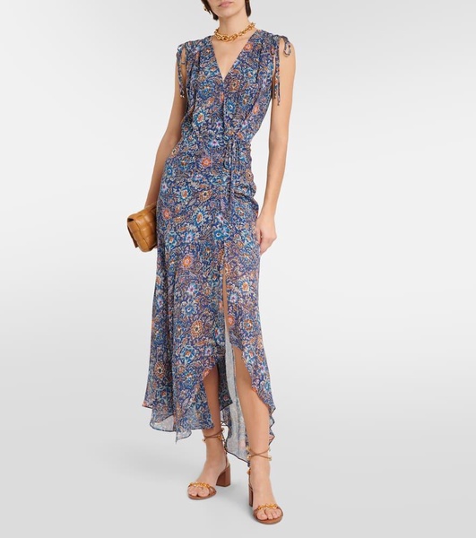 Dovima floral silk midi dress