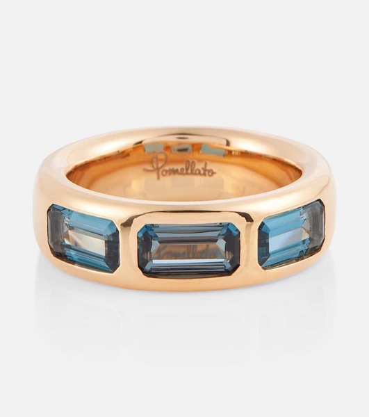 Iconica 18kt rose gold ring with topaz