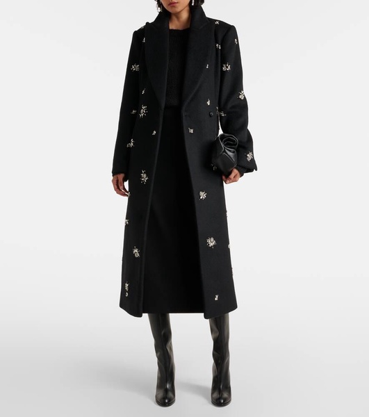 Gianni embellished wool-blend coat